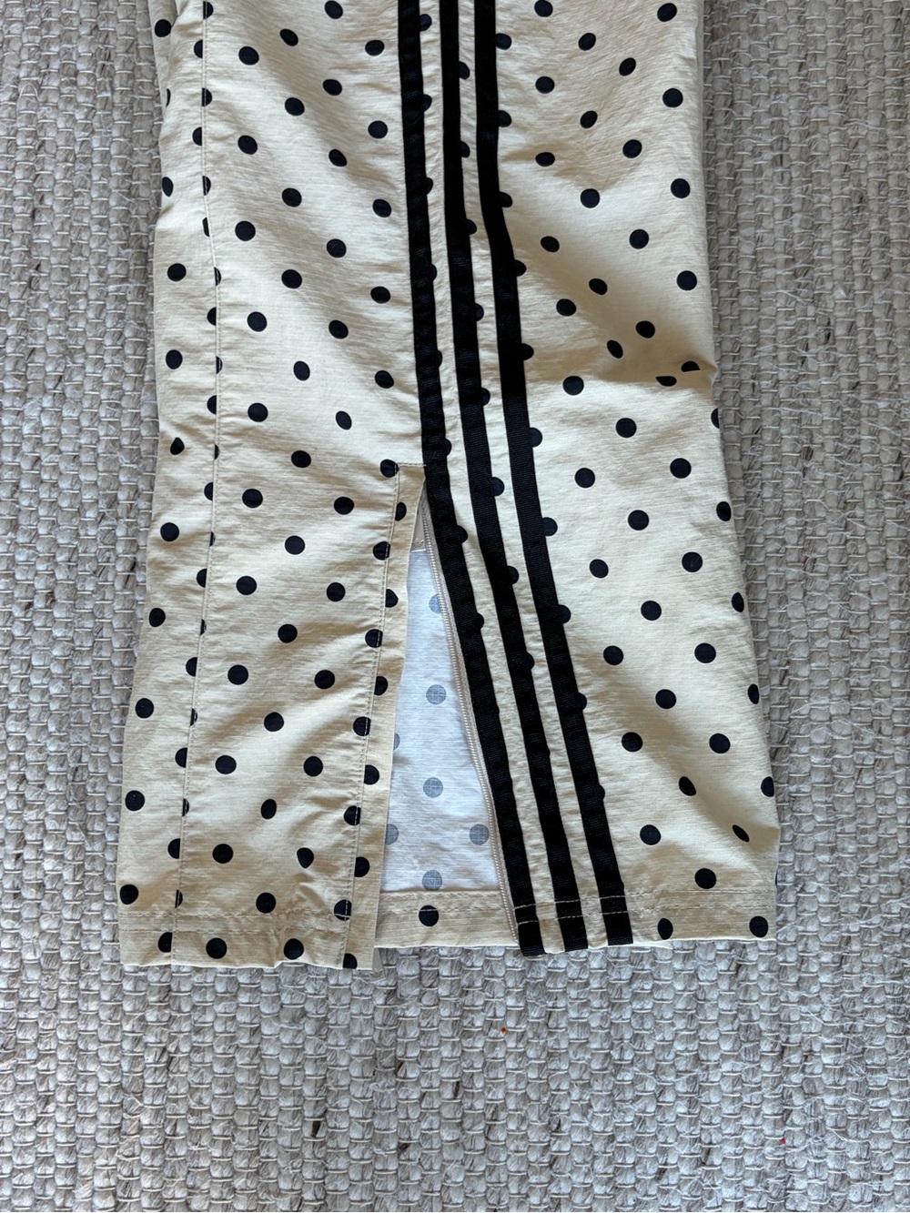 Adidas x ASOS limited edition Women's Cream Polka Dot Wide-Leg Track Pants - Picture 8 of 8